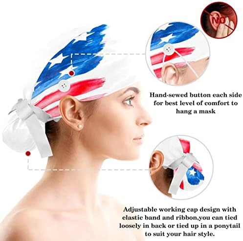 Bozót Caps Nők Gombok Hajpánt Kalapok Hairband Bozót Sapkák Női, Retro USA Amerikai Zászló
