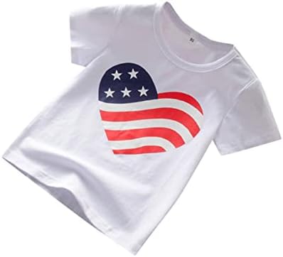KESYOO 1db Szerelem Függetlenség Napja Girls T-Shirt Nyári Felsők Lobogó Ing, Rövid Ujjú Póló, Gyermek Póló, Egyszerű Póló,