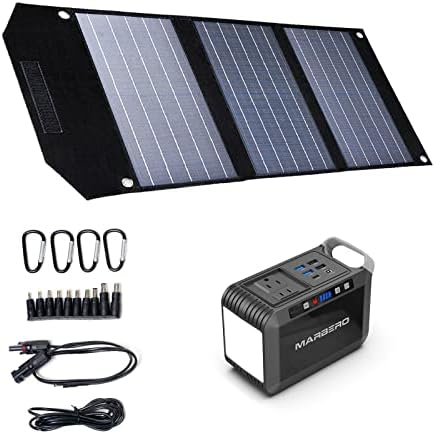 MARBERO Solar Power Bank Set - 24000mAh Portable Power Bank a HÁLÓZATI Aljzatból, 30W Hordozható Napelemes Panelek Szabadtéri