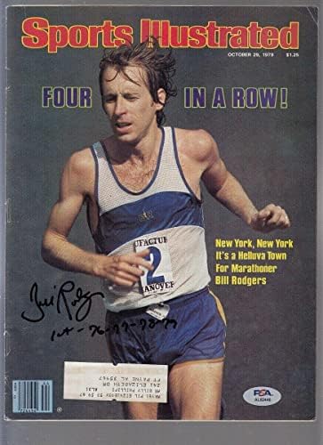 Bill Rodgers aláírt 1979 Bostoni Maraton Sports Illustrated Magazin PSA/DNS-402 - Dedikált Sport Magazinok