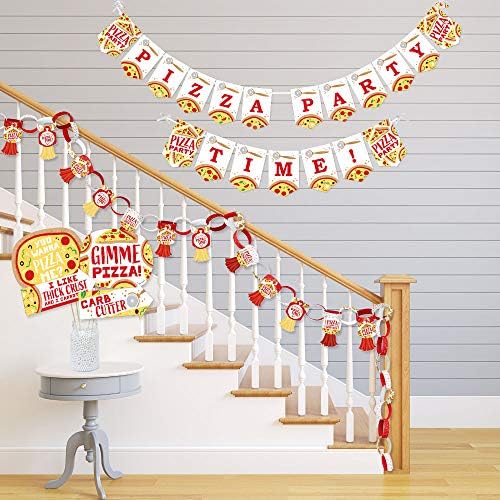 Nagy Dot a Boldogság Pizza Party Time - Banner képek Dekoráció - Baba Zuhany vagy Születésnapi Party Kellékek Kit - Doterrific